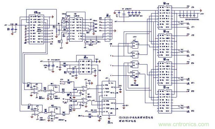 圖3：步進(jìn)電機(jī)驅(qū)動(dòng)器的脈沖驅(qū)動(dòng)電路及步時(shí)電機(jī)的工作電流設(shè)定電路等