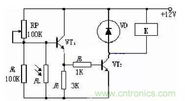 光敏電阻式光控開(kāi)關(guān)典型應(yīng)用電路解析 光敏電阻式光控開(kāi)關(guān)典型應(yīng)用電路解析