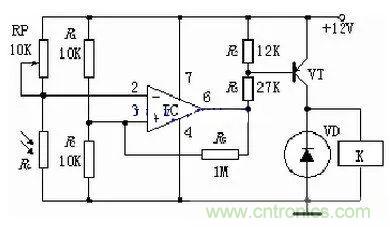 光敏電阻式光控開(kāi)關(guān)典型應(yīng)用電路解析 光敏電阻式光控開(kāi)關(guān)典型應(yīng)用電路解析